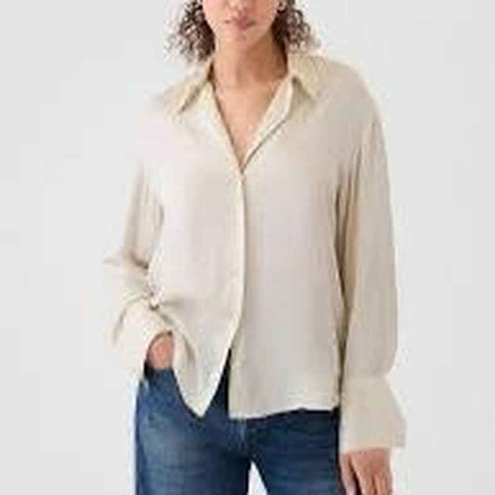 Classic Cream Button-Down Women's Shirt